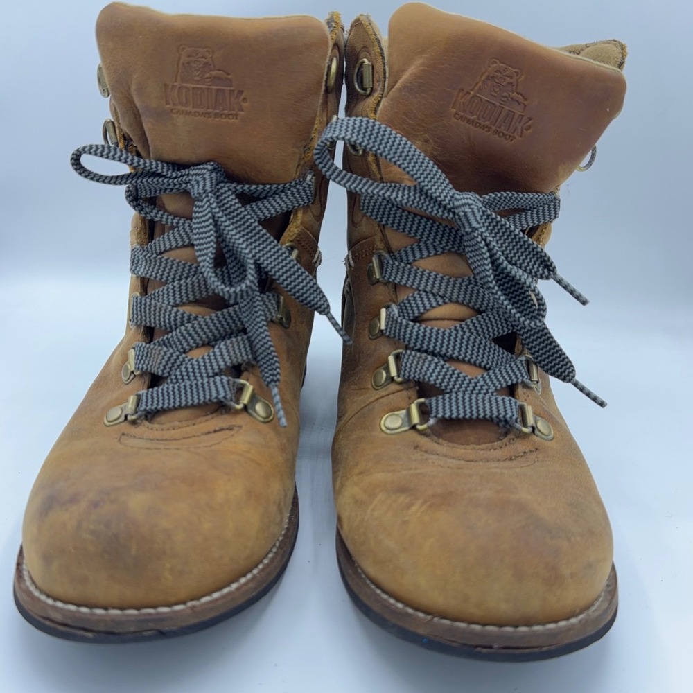 Kodiak Surrey II Hiking Boots Women 8.5 Tan Brown Leather Waterproof Felt Collar